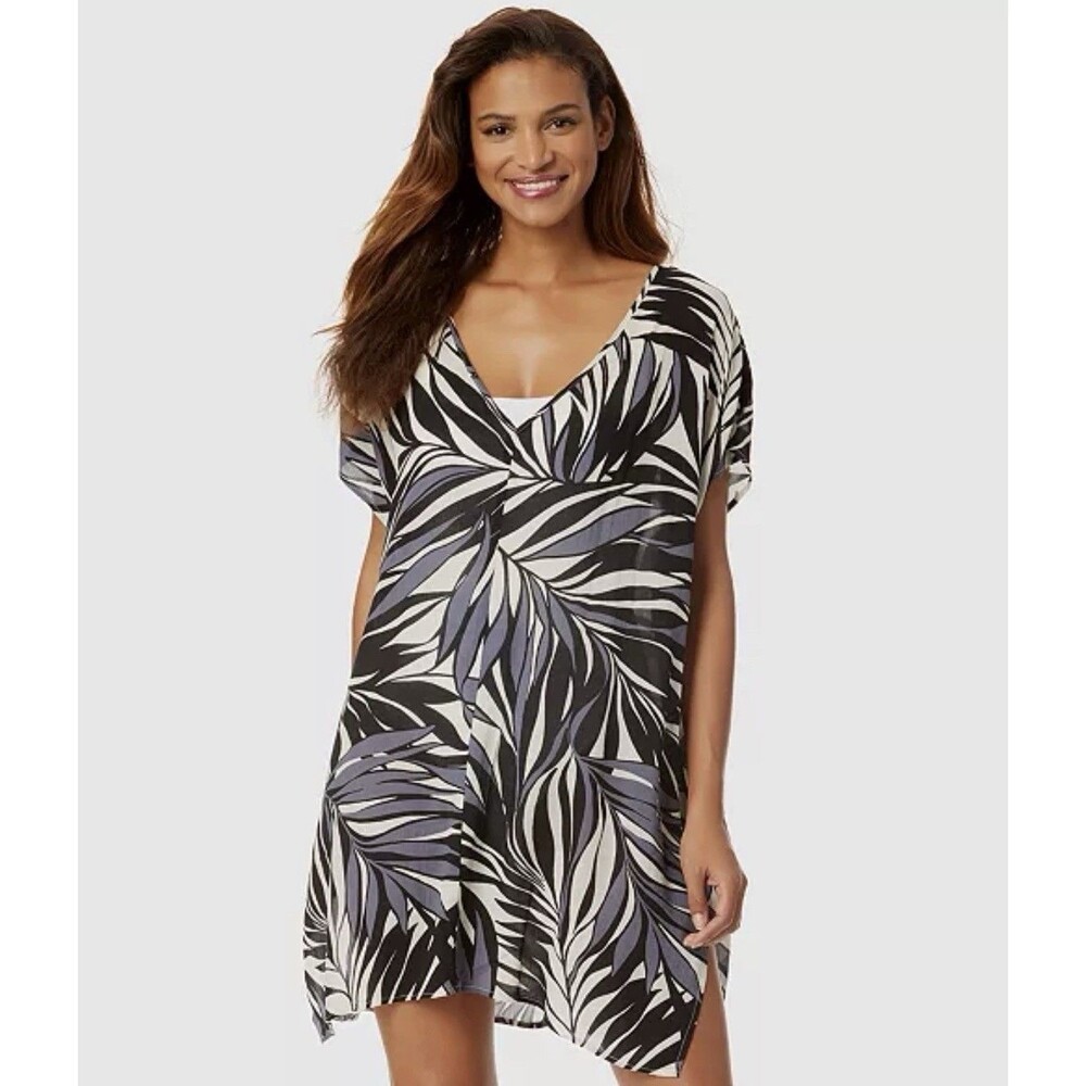 Anne Cole Underwire Print Draped Front Tankini Top & Swim Cover 38DD/40D $134 - Picture 4 of 5